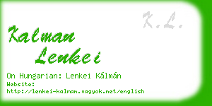 kalman lenkei business card